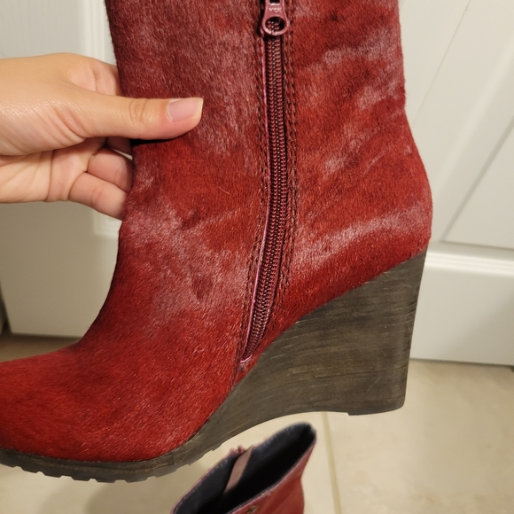 Calvin Klein Jeans Odelle Women's Boots Wedge CALF HAIR  sz 8 - Picture 7 of 8